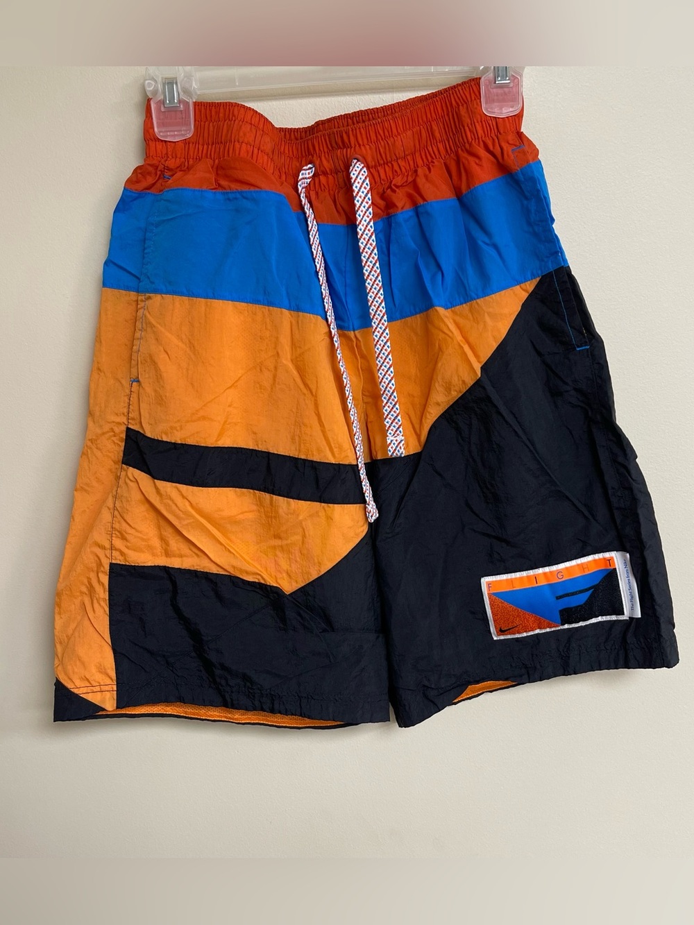 Nike Sportswear Flight Series Shorts Mens size Medium Colorful Satin Windbreaker